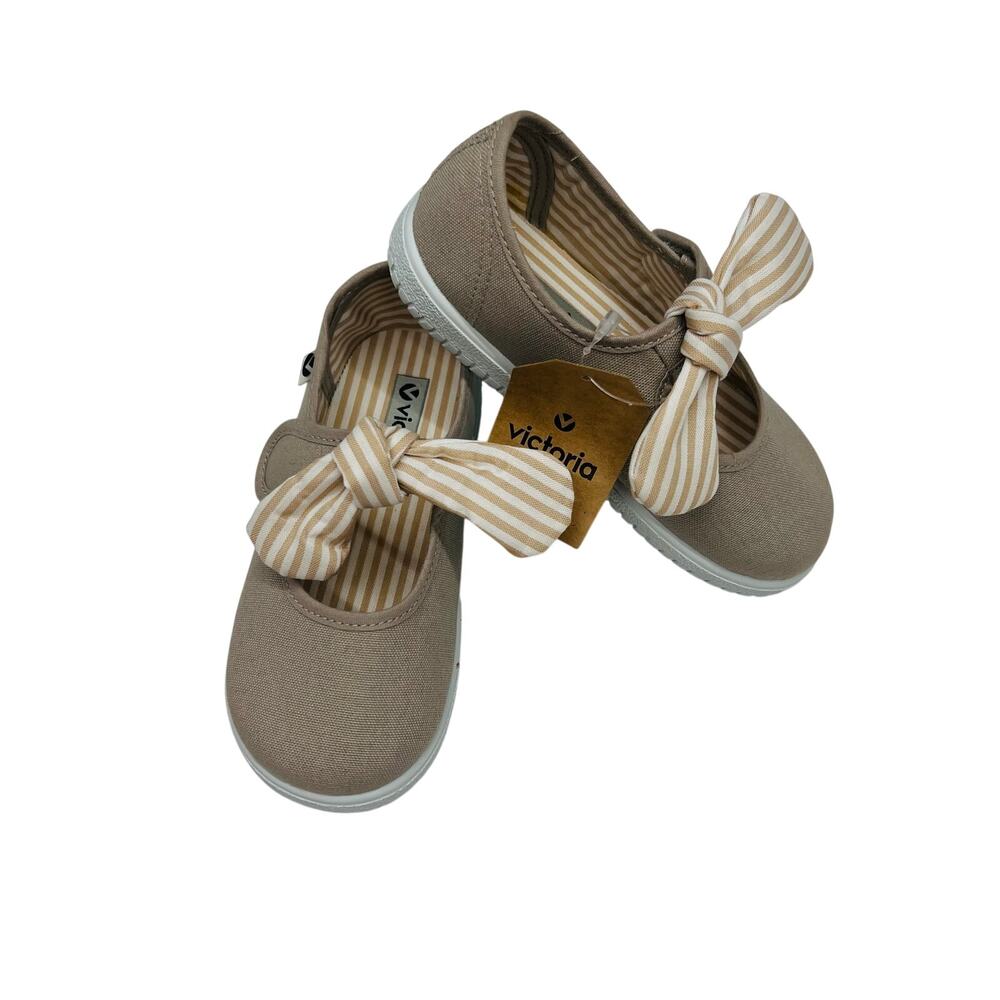 Victoria 26 EU (9.5 US) Beige Mary Jane Sneakers with Bow